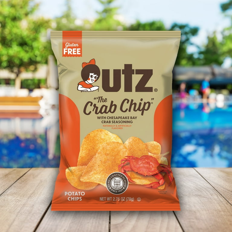Utz The Crab Chip Potato Chips Gluten Free 2.75 oz Bag Walmart