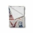 thumbnail image 2 of American Soft Flannel Fleece Blanket, Vintage National Symbols Hand Drawn Style Abraham Lincoln Eagle Statue of Liberty, Cozy Plush for Indoor and Outdoor Use, 50" x 70", Multicolor, by Ambesonne, 2 of 6