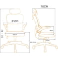 thumbnail image 3 of Fohfurniture FOH Silla de Oficina Ergonómica con Cabecera y Soporte Lumbar, Silla de Malla Transpirable Reclinable y Giratoria, Altura Ajustable, Soporta 120 kg, 3 of 9