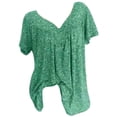 thumbnail image 2 of TIMIFIS Hauts d'Été Décontractés à Imprimé Floral pour Femmes Grande Taille, Manches Courtes, Col en V, Blouse Ample, Chandail à Enfiler, Chemise, 2 of 6