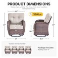 thumbnail image 5 of Bellefurn Patio Outdoor Swivel Chairs with 5" Thick T-shape Cushions,High Back Outdoor Swivel Rocker Patio Rocking Chairs Outdoor Conversation Set for Porch Balcony Deck, 5 of 11
