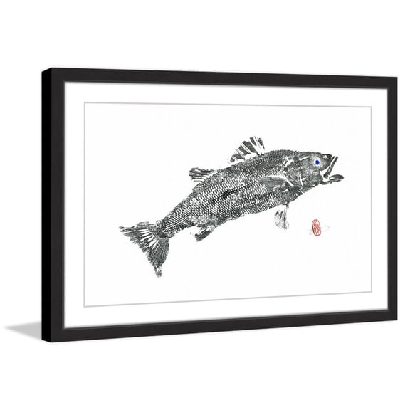 "Sea Bass Solitaire" Framed Painting Print