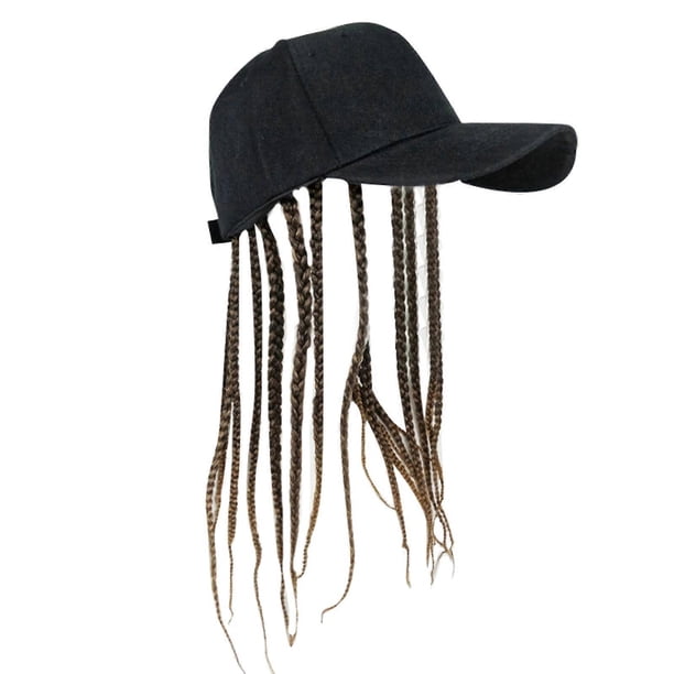Braided Dreadlock Wigs Baseball Hat For Concerts Cosplay Event Fashion NonSlip Elastic Band Hiphop Dancing Ponytail Hat White hat light brow
