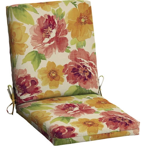 Mainstays Outdoor Patio Dining Chair Cushion, Multiple Patterns