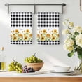 thumbnail image 2 of Sunflower Kitchen Towels Set of 2, Black White Buffalo Plaid Check Country Bee Soft Microfiber Dish Towels, Absorbent Quick-Dry Washable Dishcloths for Kitchen Cleaning, Drying Dishes, 18x28 Inches, 2 of 9