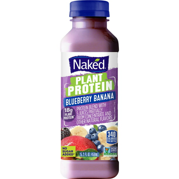 Naked Juice Plant Protein Smoothie, Blueberry Banana, 15.2 