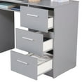 thumbnail image 2 of MADESA Home Office Computer Writing Desk with 3 Drawers, 1 Door and 1 Storage Shelf, Plenty of Space, Wood, 18" D x 53" W x 30" H – Grey, 2 of 7