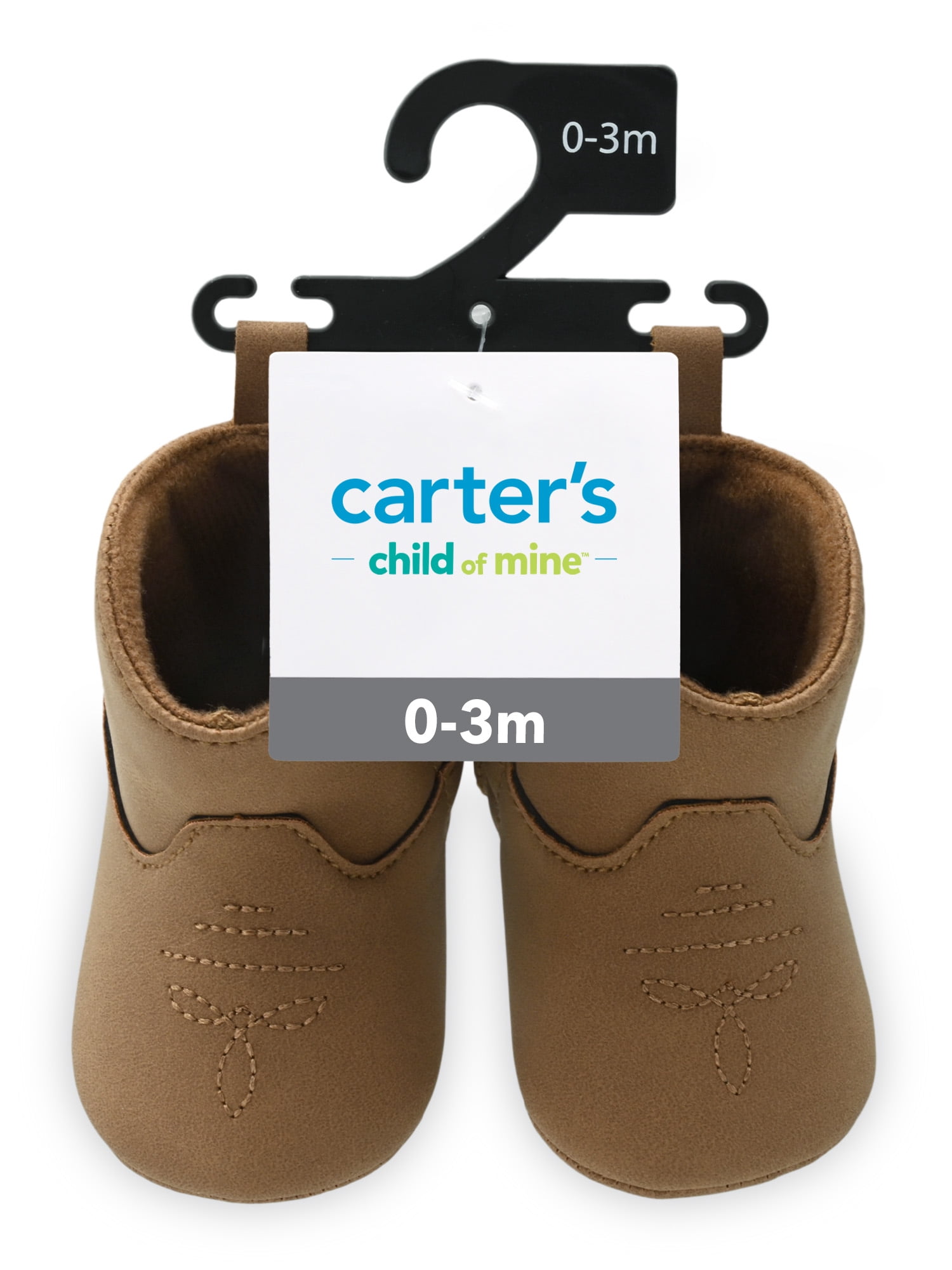 Carter's Child of Mine Infant Unisex Western Boots, Sizes 0-3 Months; Color Brown