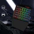 thumbnail image 2 of T-WOLF T-WOLF T19 Compact Gaming Keyboard - 35 Keys, RGB Backlit, Ergonomic Design, USB 2.0, Multi-System Compatibility (Windows, iOS, Android, Linux), 2 of 7