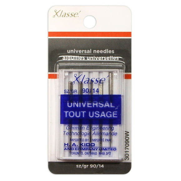 Klassé Universal Sharps Size 90/14 Sewing Machine Needles, 5 count