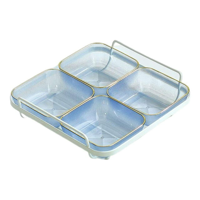 GUOOL Snack Serving Tray Condiment Container Holder Candy Platter for Kitchen Birthday Purple 4 Grids