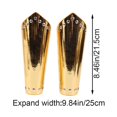 thumbnail image 2 of Jiibva Unisex Medieval Viking Gauntlet Arm Bracers PU Leather Mirror Gold 25cm, 2 of 7
