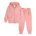 thumbnail image 2 of XMMSWDLA Animal-Themed Kids Sets 2 Piece Outfits for Girls Velour Tracksuit Hoodie and Jogger Set Sweatsuit Athletic Clothes Sets Pink Trendy Kids Fashion Sets, 2 of 9