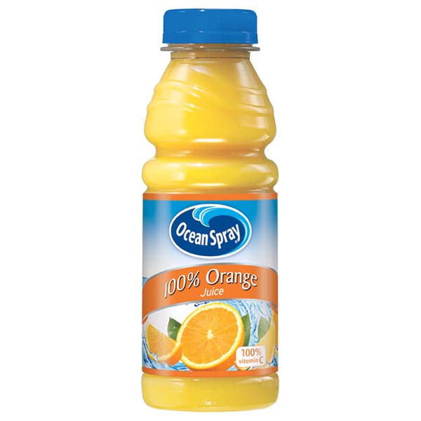 Ocean Spray 100 Orange Juice 15.2 oz Plastic Bottles Pack of 12