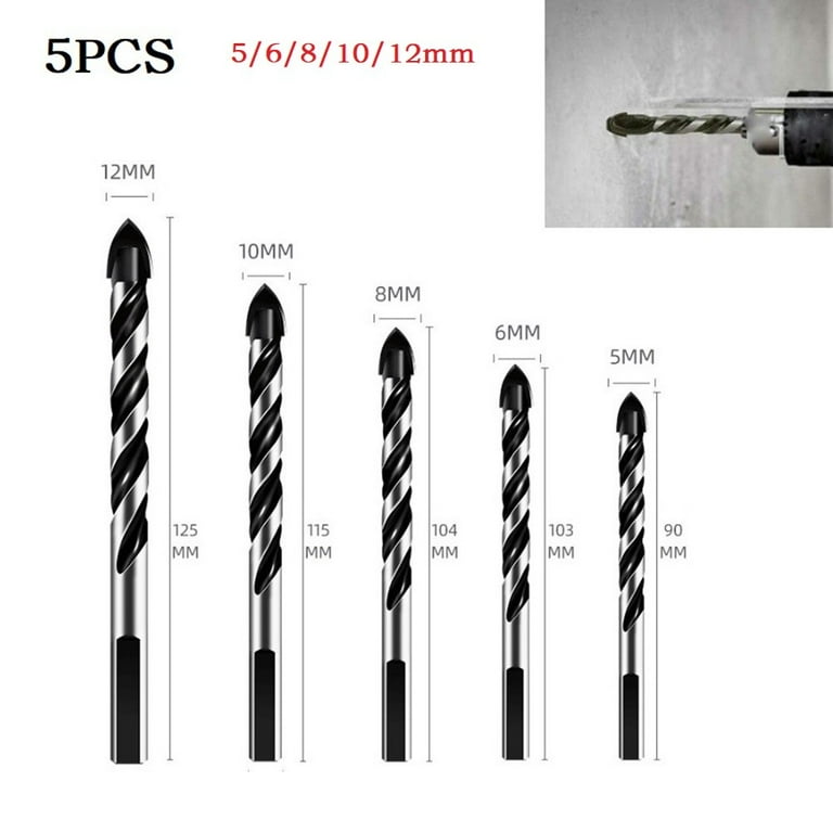 5Pcs Triangular Tungsten Carbide Drill Bit For Porcelain Concrete Glass 5 12Mm Walmart