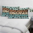 thumbnail image 5 of Light Blue Dog Paws Lumbar Pillow Covers 12x20 Inch, Farmhouse Vintage Modern Blue Brown Wood Decorative Pillowcase with Zipper, Microfiber Breathable Throw Pillowcases for Sofa Bed Living Room, 5 of 9