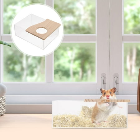 Pawsdot Acrylic Hamster Toilet Multi-Color Clear Design for Small Pets Sand Bath Box