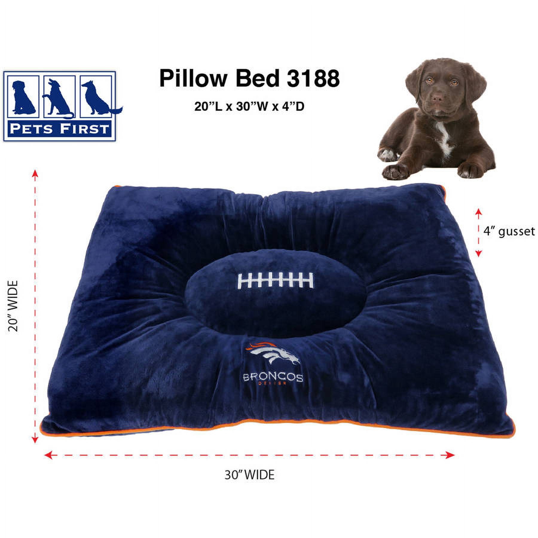 Pets First NFL Denver Broncos Pillow Bed Mattress - Premium Quality Soft & Cozy Plush! 20+ Teams! for PETS