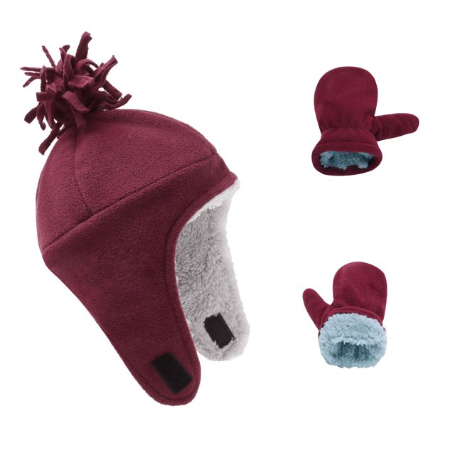 Guantes de dedo con terciopelo otoño e invierno guantes de gorro de lana para niños