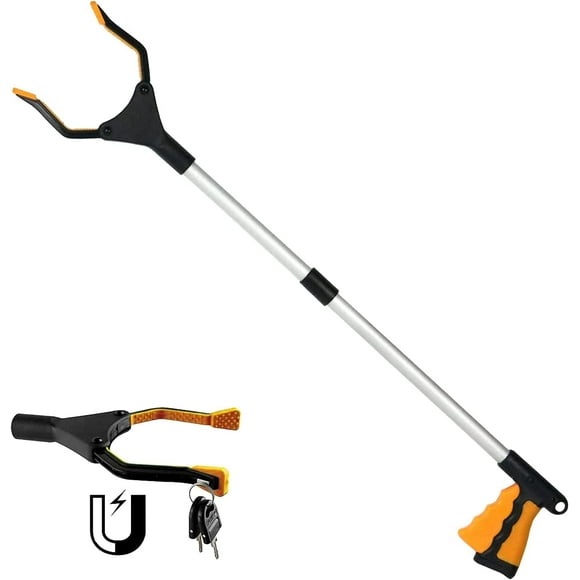 Extended Reach Stripper Tool, 79cm, Foldable 9cm Jaw, Magnetic Tips, Perfect for Elders, Disabled, Garbage Collection, Garden Waste Management