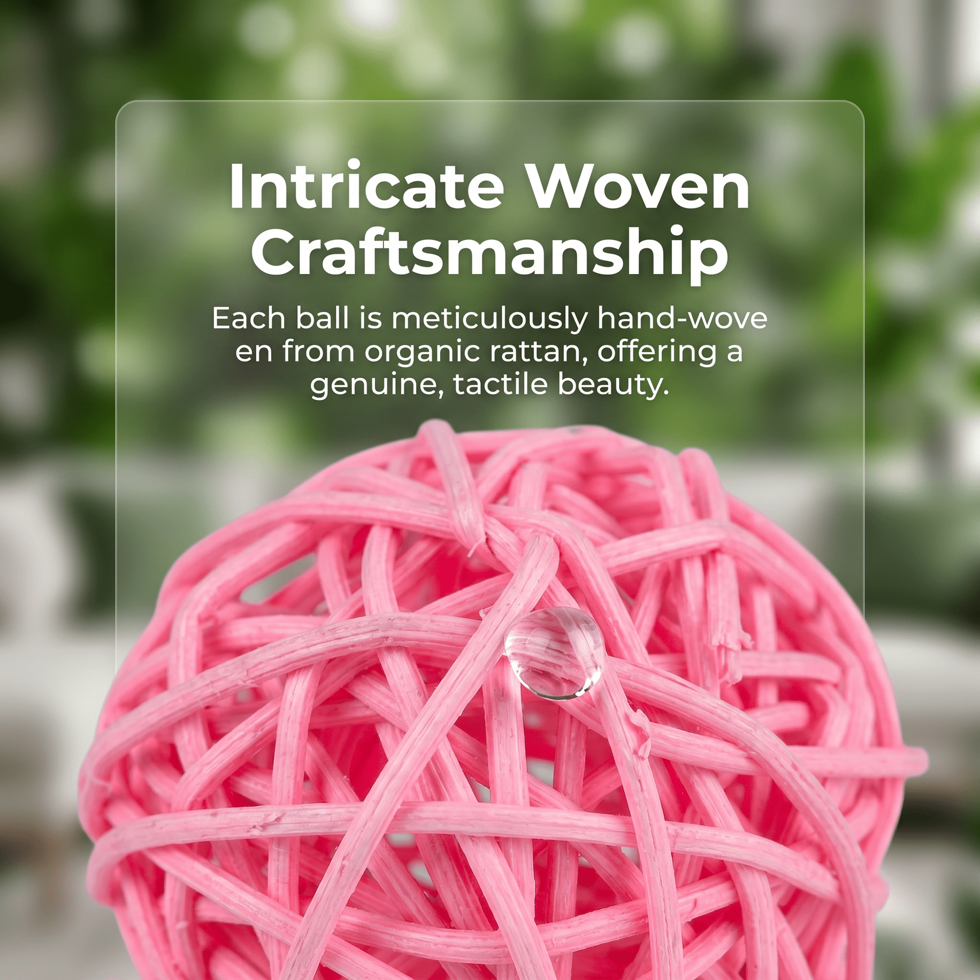 Unique Bargains 10Pcs Rattan Balls for Lights Wicker Spheres Orbs Pink 2"x2"x2"