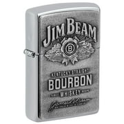 Zippo Jim Beam Bourbon Label High Polish Chrome Emblem Pocket Lighter