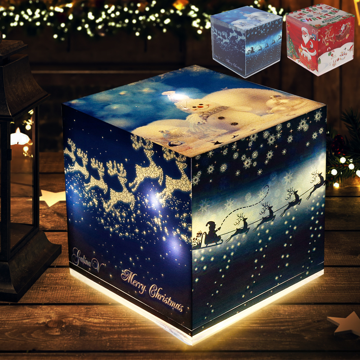 Eummy Lighted Gift Boxes Christmas Light Up Present Box Battery