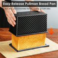 thumbnail image 4 of 2X Bread Pans with Dough Scraper Cutter-Pullman Loaf Pan with Lid,Covered Bread Pan, 4 of 7