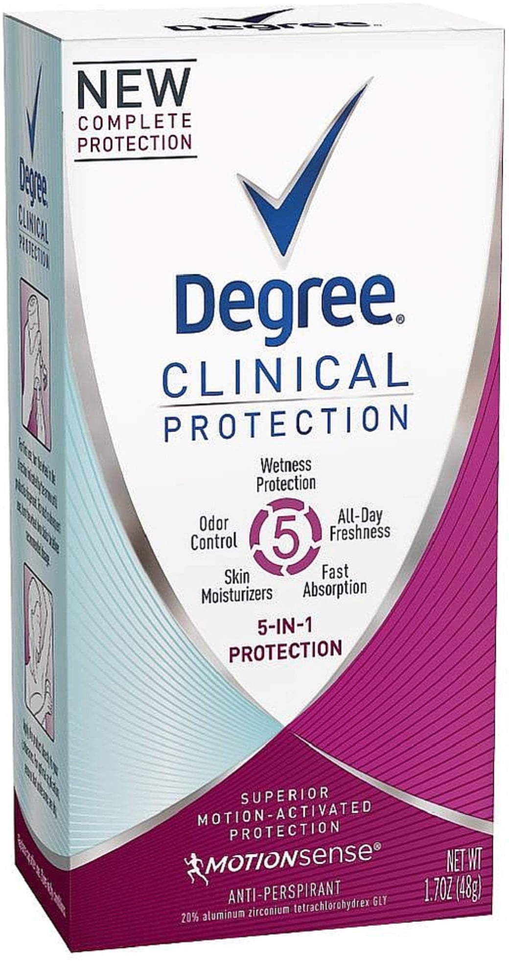 2 Pack Degree Clinical Protection 5in1 Antiperspirant 1.70 oz