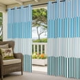 thumbnail image 3 of Colorful Stripe Outdoor Curtains for Patio Waterproof,Windproof Privacy Curtains with Weighted Bottom,Modern Teal Blue Green Vertical Striped Outside Drapes for Picnic Garage Yard 54"x95" 2 Panel, 3 of 8