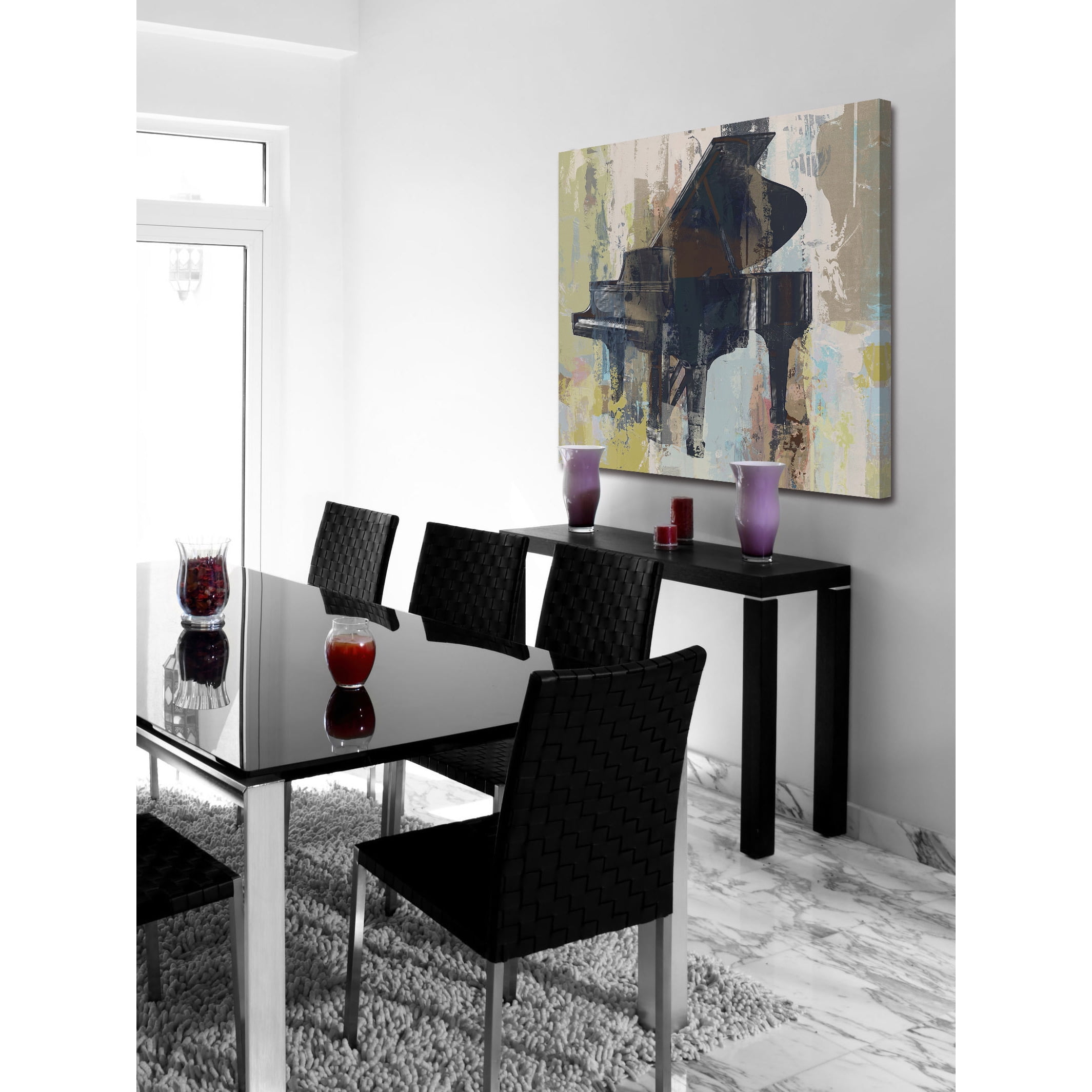 "Bluebird Piano" Painting Print on Wrapped Canvas