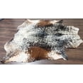 thumbnail image 5 of Real Tricolor Cow Skin Area Rug Hair on Leather Hide 6.5 ft X 6 ft - 45 x 36 sq.ft Approx. Multicolor, 5 of 5