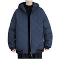 thumbnail image 1 of Dvprdro Jackets for Men Stitching Drawstring Hooded Slim Fashion Jacket Coat Outwear, 1 of 5