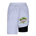 thumbnail image 6 of BRGZLK Mens Swimming Shorts Fashionable Coconut Tree Print Swim Trunks with Compression Liner Quick Dry Beach Vacation Bathing Suit with Pockets, 6 of 6