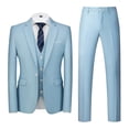 thumbnail image 1 of Cloudstyle Men's 3Pcs Business Professional Casual Daily Slim Fit One Button Suit Set (Blazer + Vest + Pants), 1 of 5