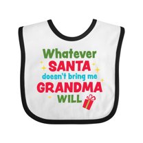 Inktastic Christmas Whatever Santa Doesn't Bring Me Grandma Will Boys or Girls Baby Bib