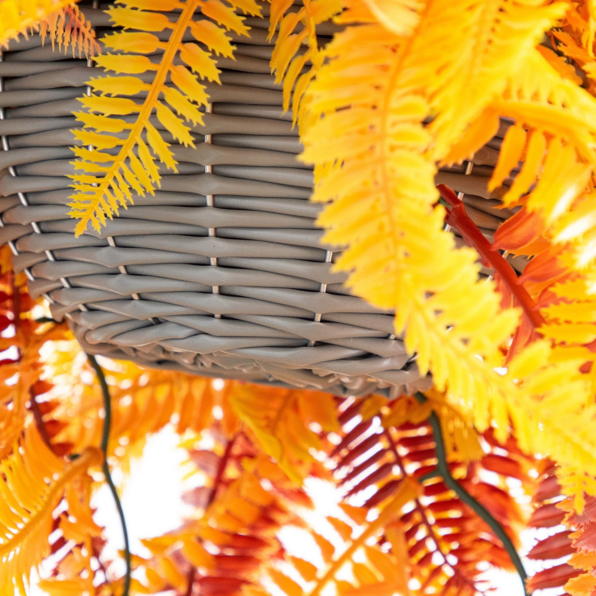 36in. UV Resistant Autumn Artificial Fall Fern Hanging Basket (Indoor/Outdoor)