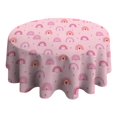 thumbnail image 4 of Rainbow Pink Round Table Cloth,Wrinkle Resistant Table Cover with Polyester,Waterproof Reusable Round Table Clothes for Weeding Birthday Tea Party Decorations (Round,60x60inch), 4 of 6