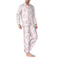 thumbnail image 2 of Salouo Cute Piggy Ballerina Print Button-Front Long Sleeve Pajama Set for Men, Soft 2Pjs Men's Long Sleeve Sleepwear-X-Large, 2 of 7