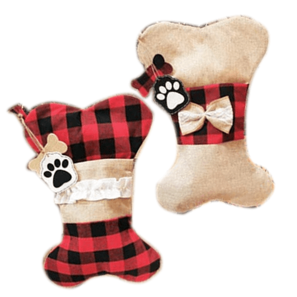 Paquete de calcetines navideños para perros, calcetines de arpillera para mascotas, adornos navideños MFZFUKR CPB-SSW12-1