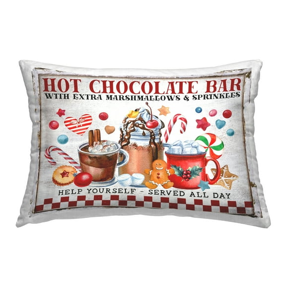 Stupell Industries Hot Chocolate Bar Decorative Printed Throw Pillow, 14 x 20