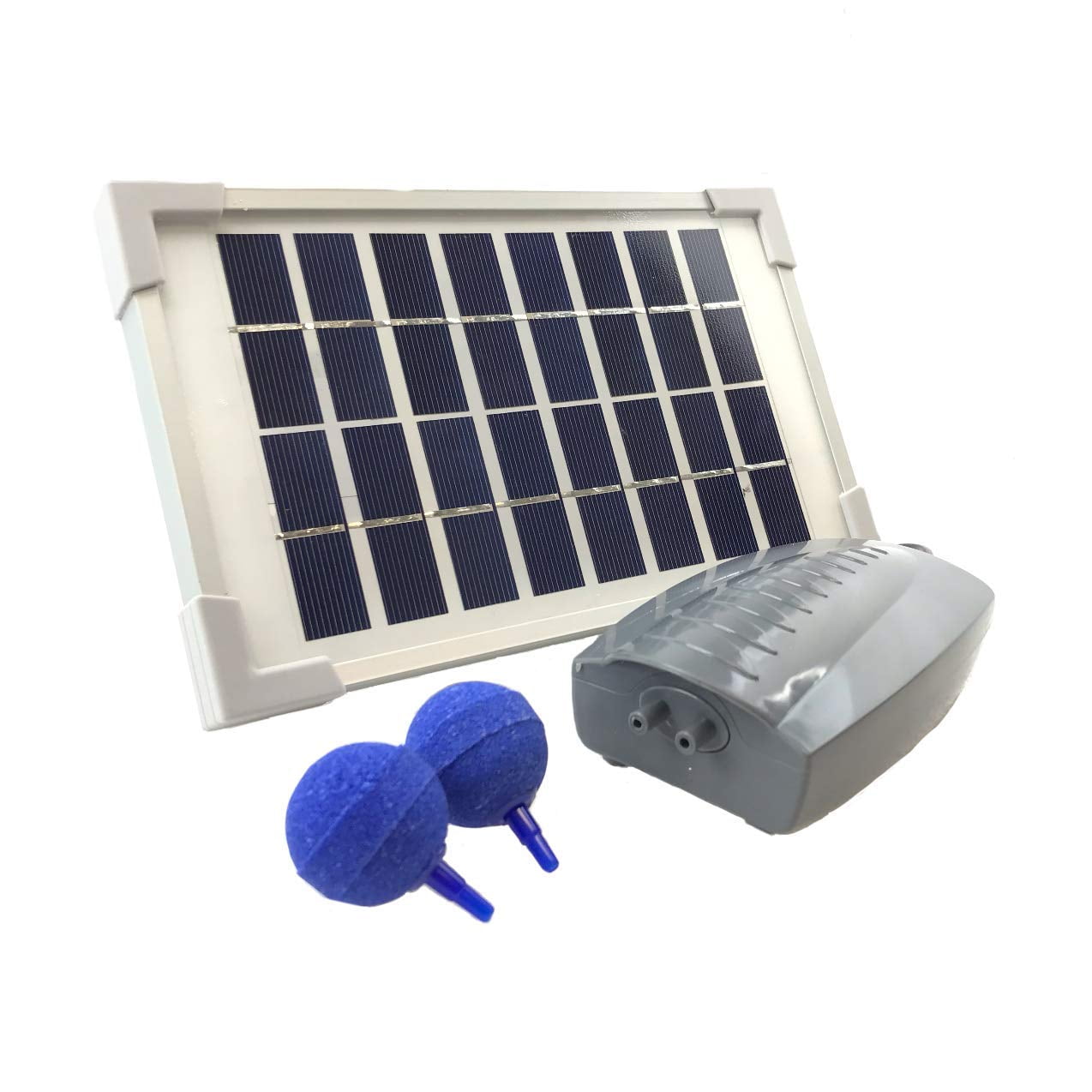 Solar Powered Air Pump Kit, two airing stones, 3+LPM Air Pump & 2.5W