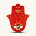 thumbnail image 3 of Karma and Luck Large Hamsa Wall Blessing Red Ceramic Wall Decor Evil Eye Butterfly Symbol Home Accent Gift, 3 of 4