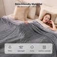 thumbnail image 4 of Ocuuziisu Electric Blanket 90" x 100" King Size Heated Blanket, Flannel and Sherpa, 10 Hour Auto-off, 9 Heat Settings, Fast Heating, Machine Washable, Gray, 4 of 11