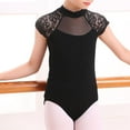 thumbnail image 3 of CYRBOKO Girl's Dancewear Leotards 2025, Stretchy Performance Short Sleeve Training Ballerina Dancewear Black Size 11-12 T, 3 of 3