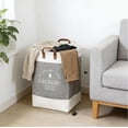 thumbnail image 6 of AuroraX Laundry Basket with Handles Quilted Large Foldable Linen Laundry Basket for Organizer Cute Decorative Gray Storage Hamper for Dirty Clothes Blanket Toy, 6 of 6