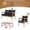 thumbnail image 3 of Costway Ensemble de Meubles de Patio en Rotin 8 Pcs Canapé en Bois avec Coussins et Housse Noire et Turquoise, 3 of 10