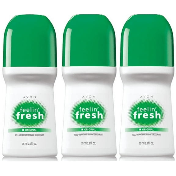 Avon Feelin' Fresh Original Roll-On Anti-Antiperspirant Deodorant 75 ml Lot of 3