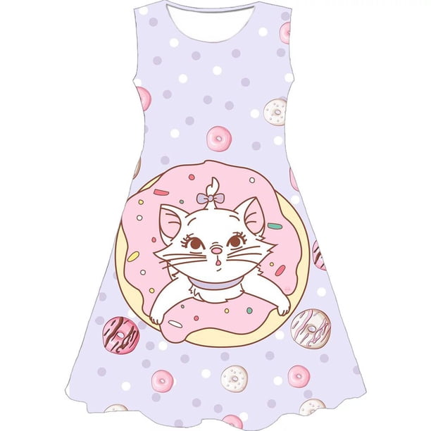 Disney - lindo vestido sin mangas de verano Mary Cat Girl, vestido de traje de fiesta de princesa, lindo, Kawai, elegante vestido sin mangas140 Gao Jinjia LED