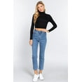 thumbnail image 4 of J. METHOD Women's Turtle Neck Crop Top Long Sleeve Ribbed Knit Casual Basic Cropped T Shirts, 4 of 4